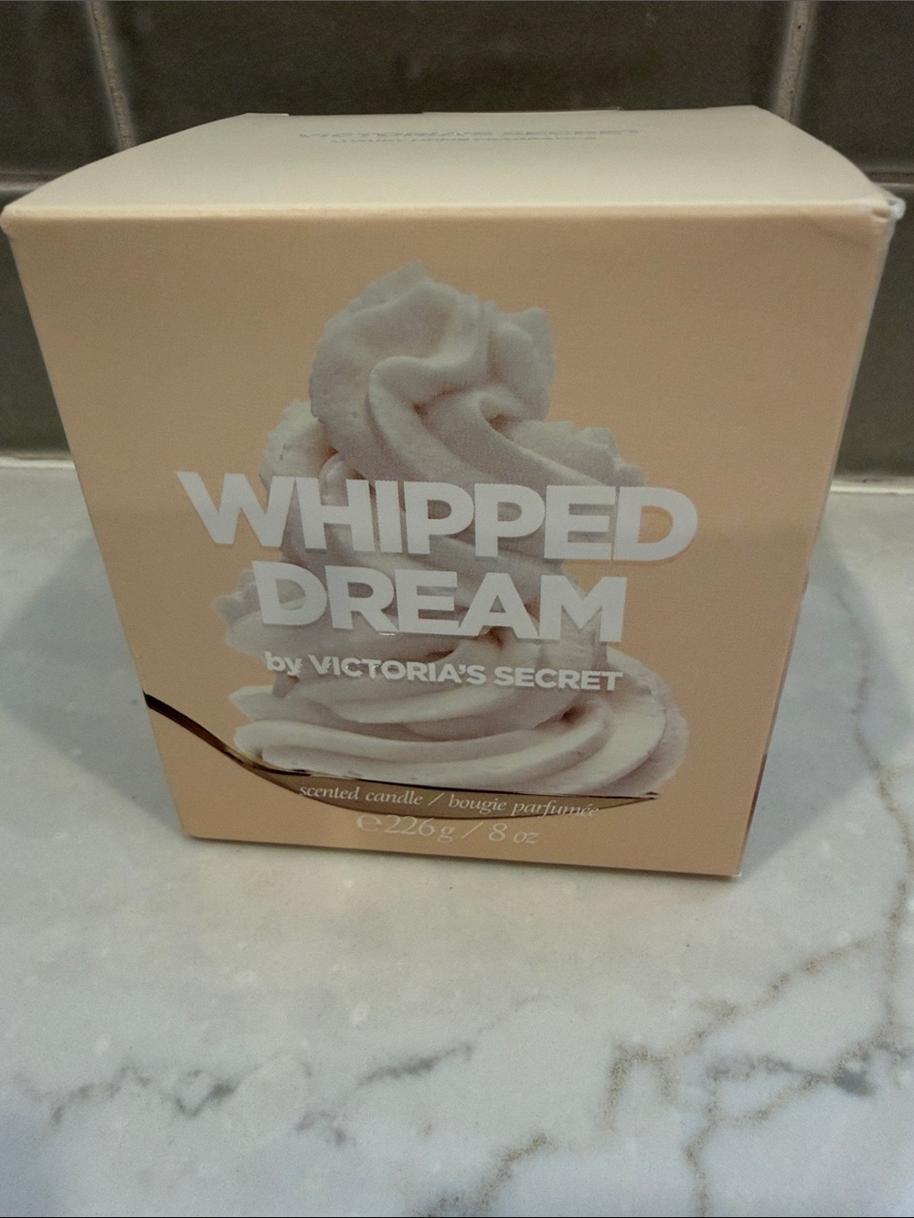 Victoria's Secret Whipped Dream Scented Candle - Pale Peach & White